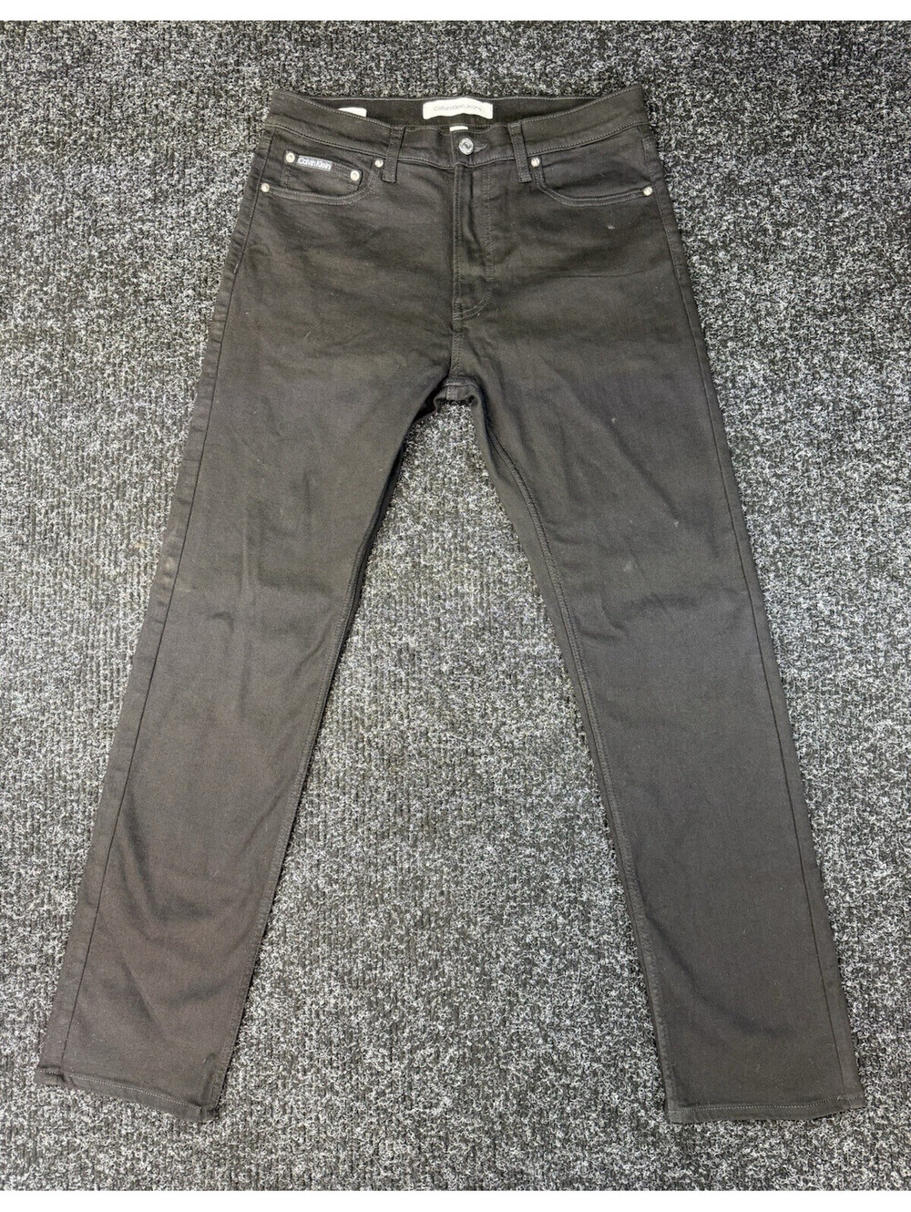 Calvin Klein Men's Black Slim Fit Skinny Cotton Denim Jeans Mid Rise Dark